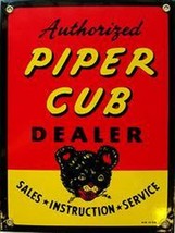Piper Cub Dealer Porcelain Sign - $45.00