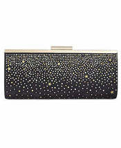 INC International Concepts Black Studded Carolyn Clutch Bag - £19.66 GBP