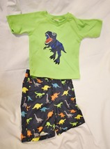 Swiggies 3T Boys 2 Pc  Swimsuit Trunk Set Dino Dinosaur T Shirt - £12.14 GBP