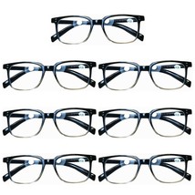 7 Pairs Mens Womens Unisex Square Blue Light Blocking Reading Glasses Re... - $18.99