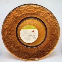 DEBI LILLY Recycled CORDOBA Amber Glass CHARGER 12.5&quot; Plate Made in Spai... - £15.73 GBP