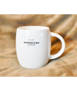 Starbucks White Barrel Coffee Mug Tea Cup 2008 Est 1971  14 oz - £22.45 GBP