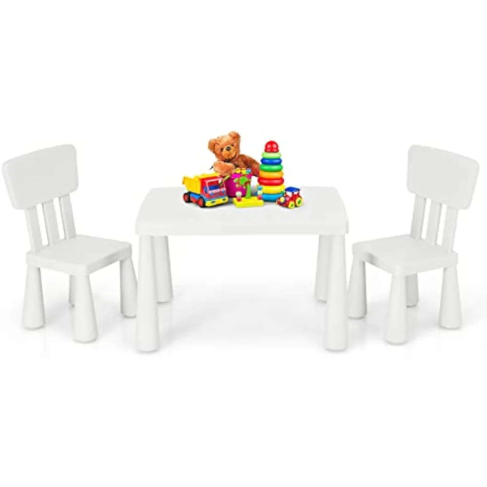 HONEY JOY Kids Table and Chair Set, Plastic Children Activity Table and 2 Chairs - £114.29 GBP