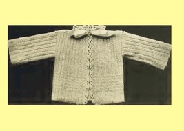 Infant Knitted Sacque 3. Vintage Knitting Pattern for Baby Sweater PDF Download - $2.50