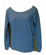 POOF EXCELLENCE  Blue Sweatshirt Bateau Neckline Sz Small Very Comfortable - £10.81 GBP