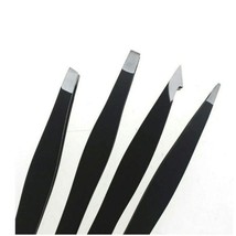 4 Tip Tweezer Set Stainless Steel Precision Tweezers Pluckers Eyebrow Sh... - $15.00