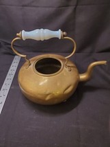Vintage Brass Footed Teapot Kettle Porcelain Handle - £17.06 GBP