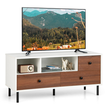 Mid-Century TV Stand Up To 50-Inch TVs Cubbies 3 Drawers Entertainment Center - £121.32 GBP