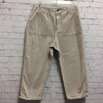 Liz Claiborne Lizwear Womens Chino Khaki Pants Beige Cropped Pockets Twi... - $15.68