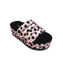 UGG Maxi Slide Cheetah Print Sheepskin Platform Slippers Womens 8 Pink S... - £47.23 GBP