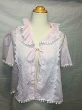 Vintage Gilligan And Omalley Baby Pink Tie Front Top Sleep Lingerie Petite M - £17.14 GBP