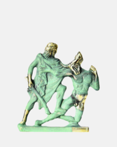 Greek Minotaur and Theseus statue from brass  13cm  x  14cm - £96.43 GBP