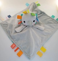 Elephant Baby Lovey Security Blanket Plush Taggies Bright Starts Baby Gray - $13.10
