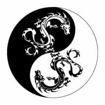 Anewdecals Dragon Wall Sticker-Yin Yang Dragons Buddhism-Custom Color Wa... - £12.63 GBP+