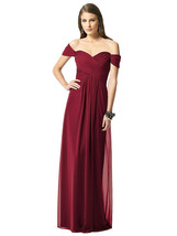 Dessy 2844...Full Length, Off the shoulders Dress.....Burgundy....Size 2....NWT - £34.98 GBP