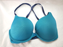 Victoria&#39;s Secret Padded Perfect Coverage Bra Teal Size 32DD With Underwire - £14.87 GBP