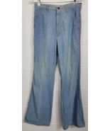 Vintage Levis Panatela Slacks Blue Jeans Flared Wide Cuff Distressed 29x33 - $34.65