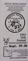 Vintage Rock Creek Lodge Clinton Montana Testicle Festival  Brochure 1993 - $5.46 CAD