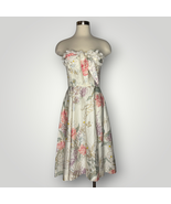 Vintage Y2k Jill Stuart Dress Floral Crocheted Flowers Bow Tie Front Str... - £114.12 GBP