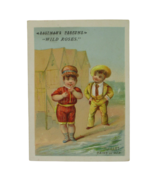 Victorian Trade Card Eastman&#39;s Perfume Boy Girl Sea Bathing Ocean 1890s - $5.92