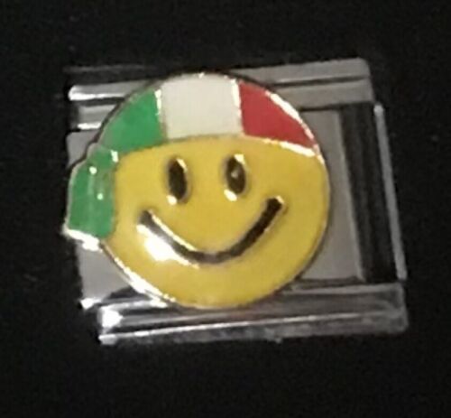 Primary image for Italy Smiley Face Emoji Wholesale Italian Charm Enamel Link 9MM K60