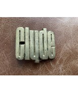 COOL Vintage CLYDE Belt Buckle Name Solid Brass 1978 Baron TAIWAN - $580.95 MXN