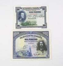 1925-1928 Spain 100 1000 Pesetas Notes Lot VF Banco de Espana Very Fine 69c 78a - £69.49 GBP
