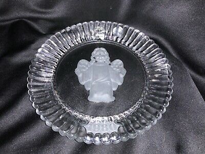 W. Germany Goebel Annual 1980 Crystal CLEAR FROSTED Embossed Angel Wall Plate - $30.00
