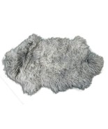 Grey Mongolian Sheepskin Rug  Size ~ 35 X 20 inches Tibetan Lamb Skin - £61.54 GBP