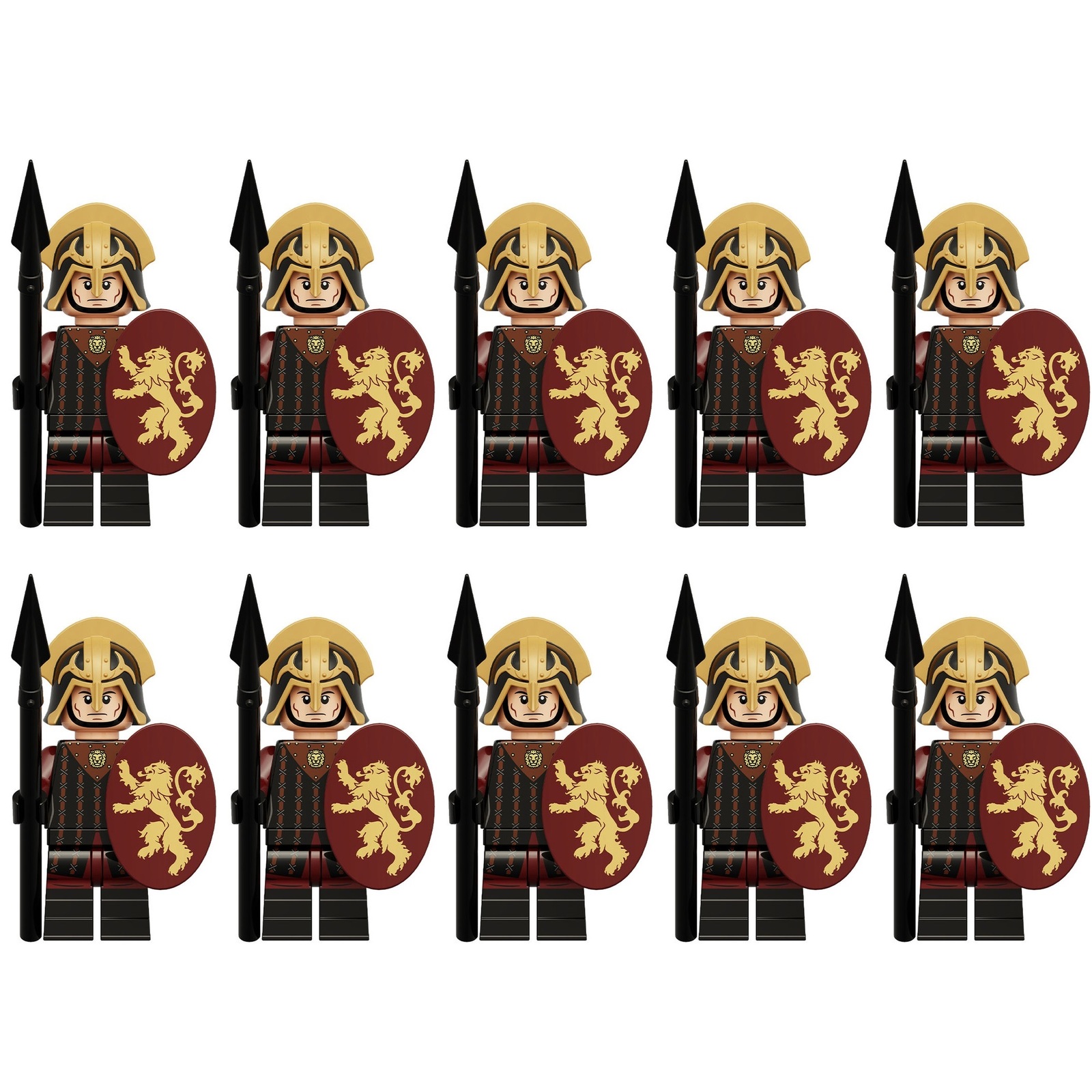 Primary image for Game of Thrones Lannister army Pikeman Soldiers 10pcs Minifigure Bricks Toy