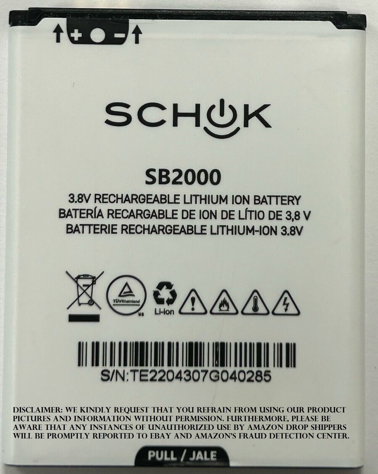 OEM New Battery For SCHOK Flip SC3218T & SC3218B SB2000 2000mAh * Same Day Ship*