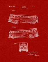 Motor Coach Patent Print - Burgundy Red - £6.24 GBP+