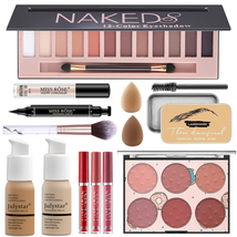 12-Color Pro Makeup Kit for Women - Eyeshadow, Foundation, Lipstick, Blush, Brus - £23.51 GBP
