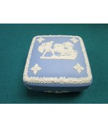 WEDGWOOD BLUE JASPERWARE SQUARE  TRINKET BOX 2 X 4 X 4&quot; [91] - £66.17 GBP