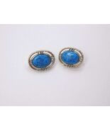 Turquoise Clip Earrings, Signed Mode Art 1960s - $408.16 MXN