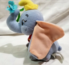 Disney Just Play Plush 8&quot; BABY DUMBO WITH FLOWER Cute Clean HTF Rare S1 - $11.25