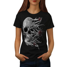 Wellcoda Roses Death Bad Guy Womens T-shirt, Biker Casual Design Printed Tee - £14.87 GBP+
