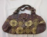 NEW YORK &amp; CO BROWN Floral Embroidered TOTE SHOULDER BAG/ Purse 110532 - $14.56