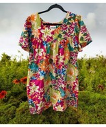 National Vintage Mumu Tropical Floral Print Women’s Dress With Pockets S... - $33.61