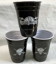 3 Captain Morgan Rum Plastic Glasses Basketball Pirate Skull Crossbones ... - $28.66
