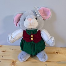 Vintage 1995 Gibson Greetings Christmas Chris Mouse 12” Plush Stuffed An... - $19.75