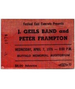 Vintage J. Geils Band Peter Frampton Ticket Stub April 7 1976 Buffalo Ne... - £27.17 GBP