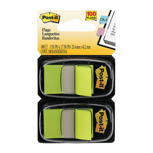 Primary image for Post-it Twin Pack Flags 100pcs - Bright Green