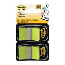 Post-it Twin Pack Flags 100pcs - Bright Green - £15.22 GBP