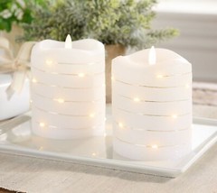 Lightscapes Set of (2) Glitter Swirl Light Flameless Candles in - £155.06 GBP