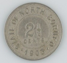 1903 H British North Sostenuto 2 1/2 Cent la Gran Bretagna Extra Sottile Moneta - £63.82 GBP