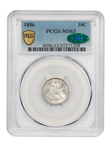 1886 10C PCGS/CAC MS63 - £344.93 GBP