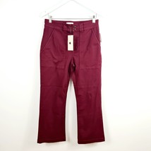Joie Mason Crop Flare Trousers Burgundy Size UK 6 NEW - £18.04 GBP