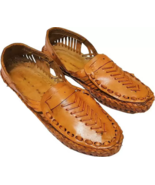 Mens Kolhapuri Leather chappal HT50 handmade Jesus Sandal BOHO US size 7-12 - £31.37 GBP