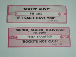 45 Juke Box Strips Pair 1970&#39;s Bee Gees Peter Frampton - £9.58 GBP